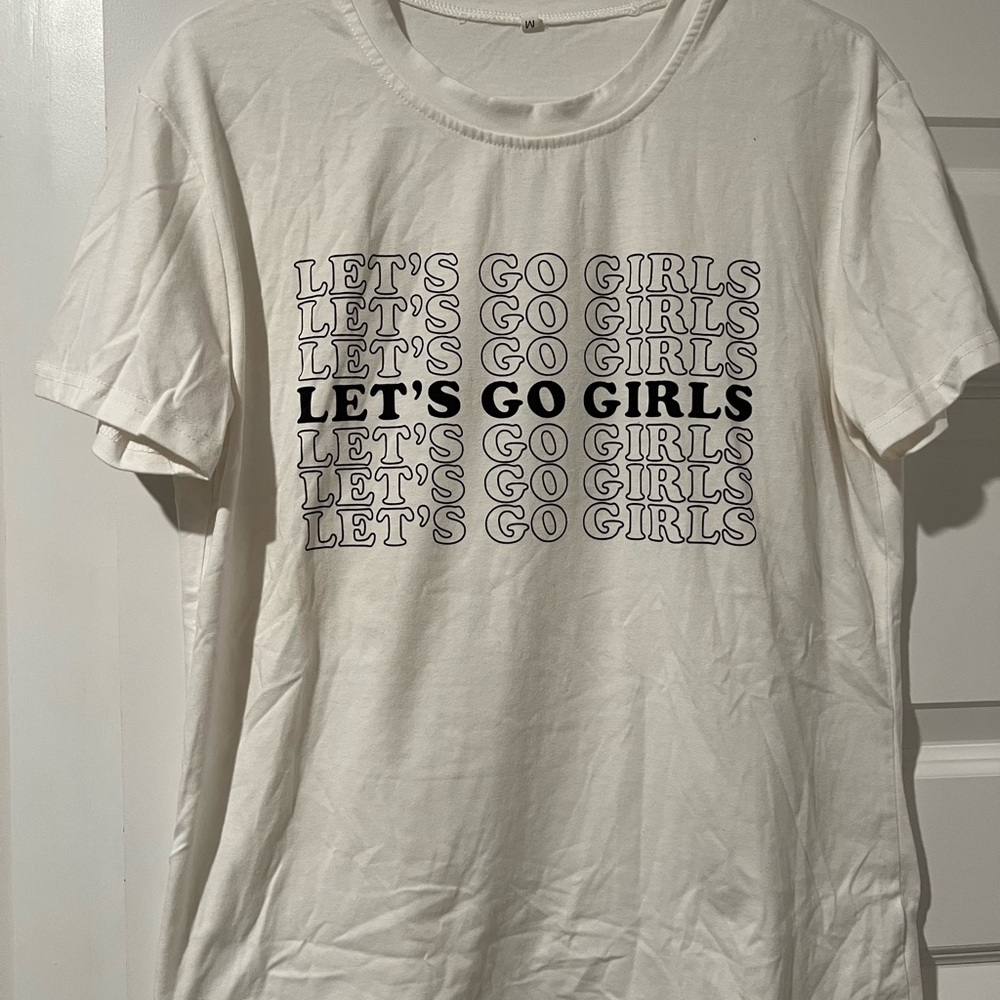 White 'Let's Go Girls' Graphic T-Shirt